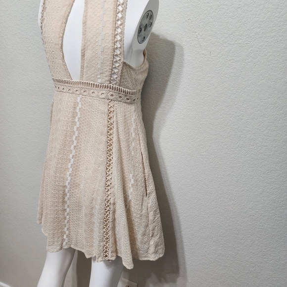 Free People Wherever You Go Sleevless Ivory Lace Dress Size S - Picture 4 of 13